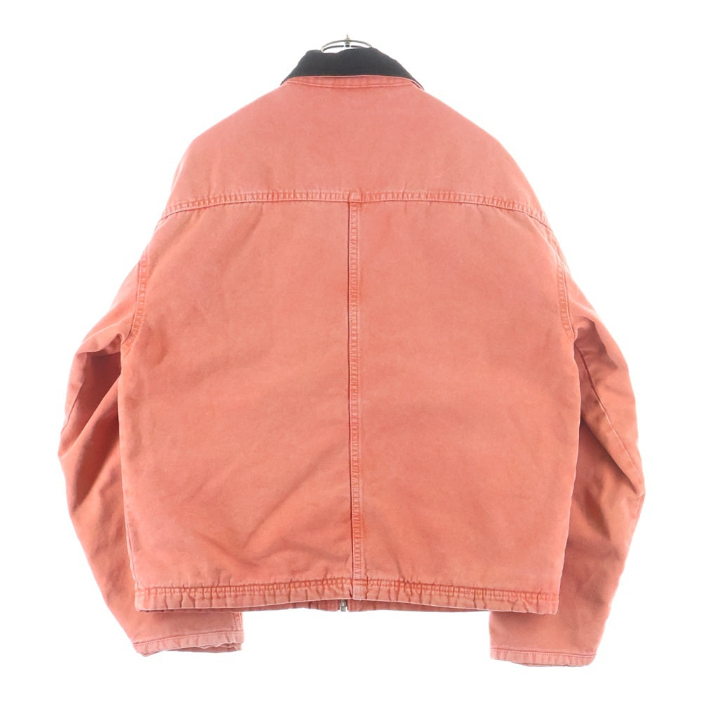 STUSSY(ステューシー) WASHED CANVAS SHOP JACKET ウォッシュド キャンバス ショップ ワークジャケット ピンク