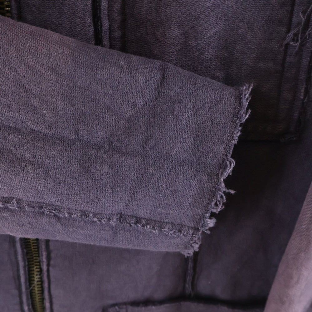 Maison Martin Margiela(メゾンマルタンマルジェラ) 02AW ここのえ期 裏地ボア ダメージ加工 4ポケット ジップアップ ハイネックジャケット パープル COMM.00311/0022