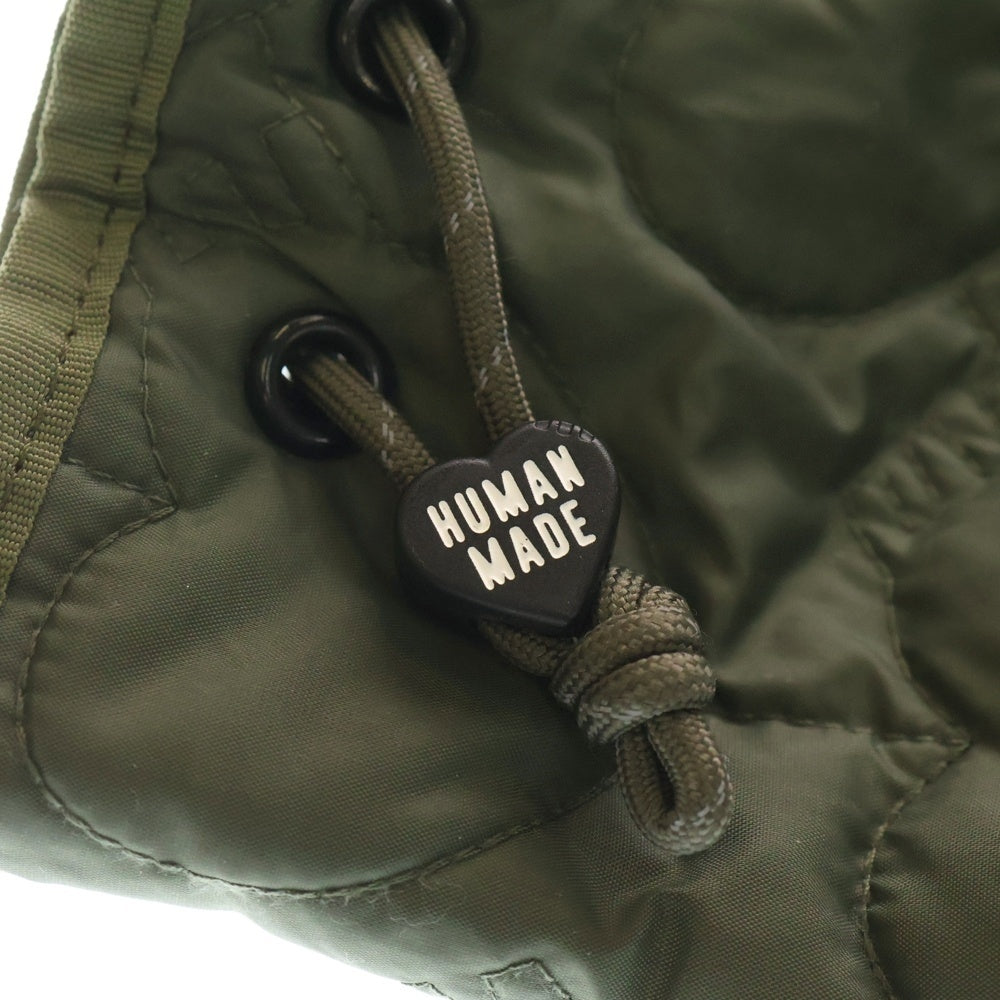 HUMAN MADE(ヒューマンメイド) HEART QUILTING BONSACK ハートキルティング ロゴパッチ付き ボンサック バック カーキー レディース