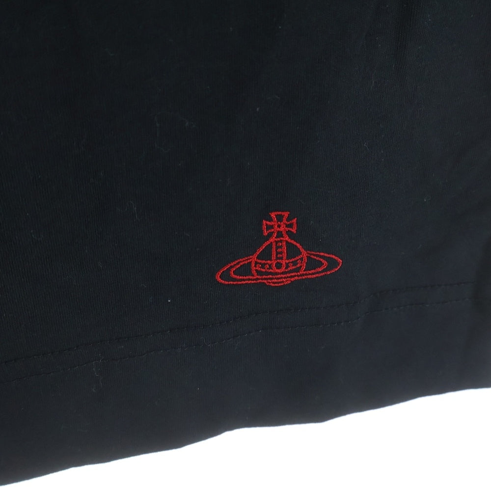 Vivienne Westwood(ヴィヴィアンウエストウッド) エンブロイダリーロゴデザイン コットン 半袖ブラウス レディース ブラック 16-12-341040-00