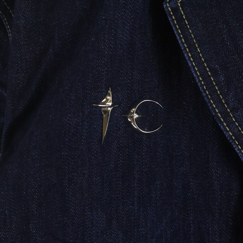 THUG CLUB(サグクラブ) ×DICKIES DENIM BLAZER ×ディッキーズ ボタンアップ デニムブレザー ブルー TC24DK0101-BLU