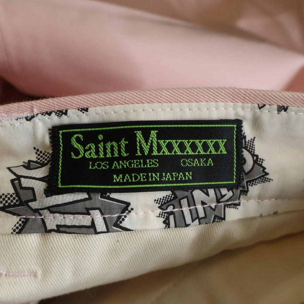 SAINT MICHAEL(セントマイケル) 24SS ジップフライ チノワイドパンツ ピンク SM-YS8-0000-050