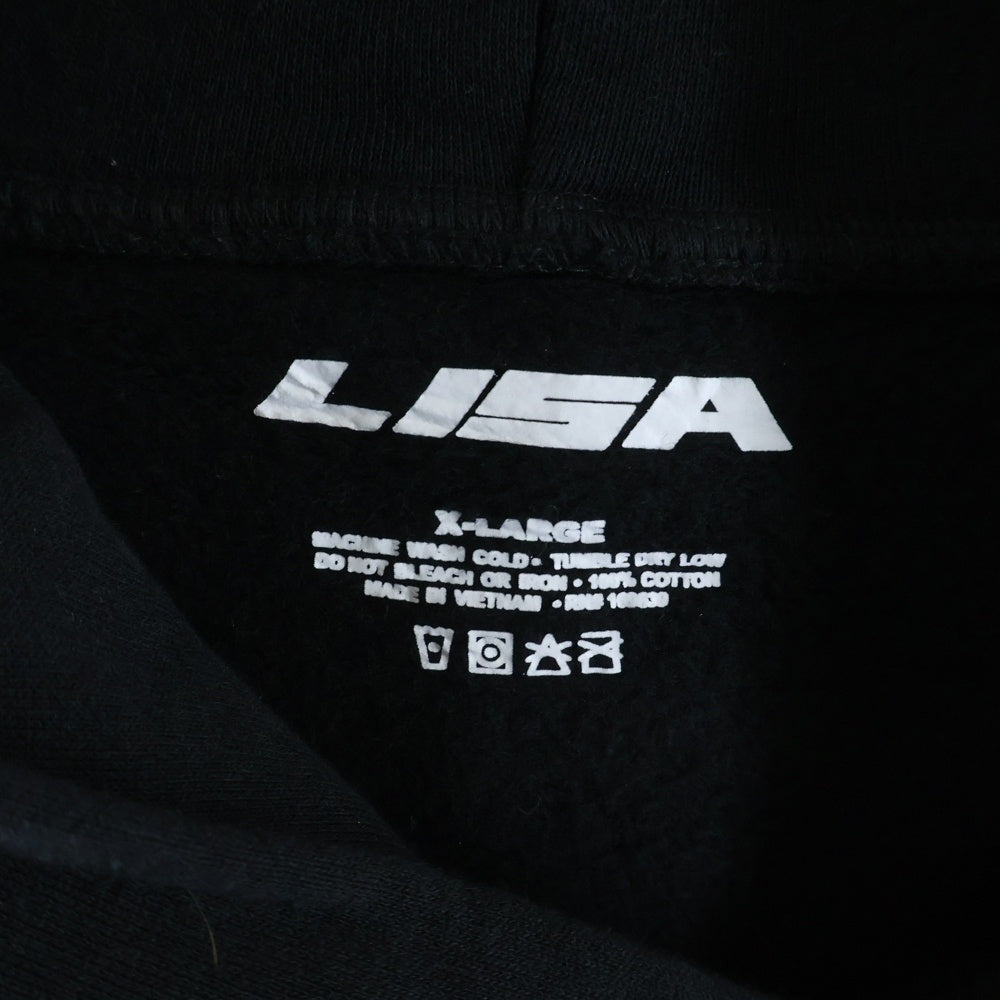 NO BRAND(ノーブランド) ALTER EGO KIKI HOODIE アルターエゴ フロントプリント カンガルーポケット ラインストーン プルオーバースウェットパーカー ブラック/パープル