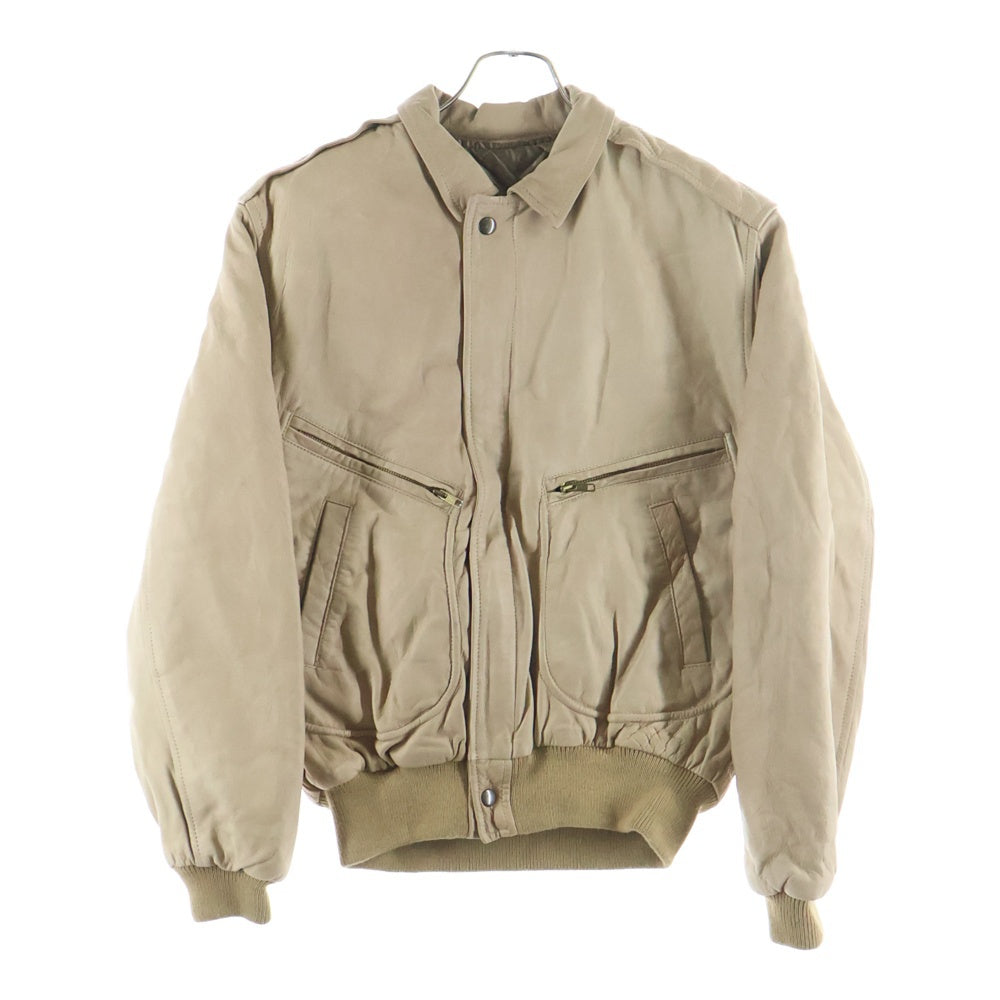 CHEVIGNON(シェピニオン) マルチポケット 裏地キルティング レザージャケット ベージュ