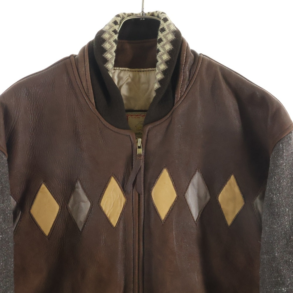 Lee TREVOR(リートレヴォー) LEE TREVOR (リートレヴォー) ドッキング 裏地キルティング ジップアップレザージャケット ブラウン