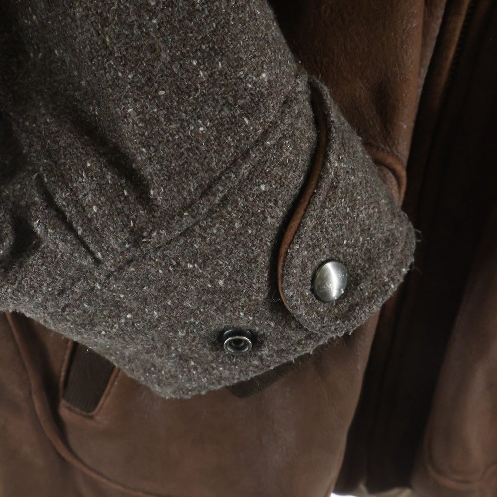 Lee TREVOR(リートレヴォー) LEE TREVOR (リートレヴォー) ドッキング 裏地キルティング ジップアップレザージャケット ブラウン