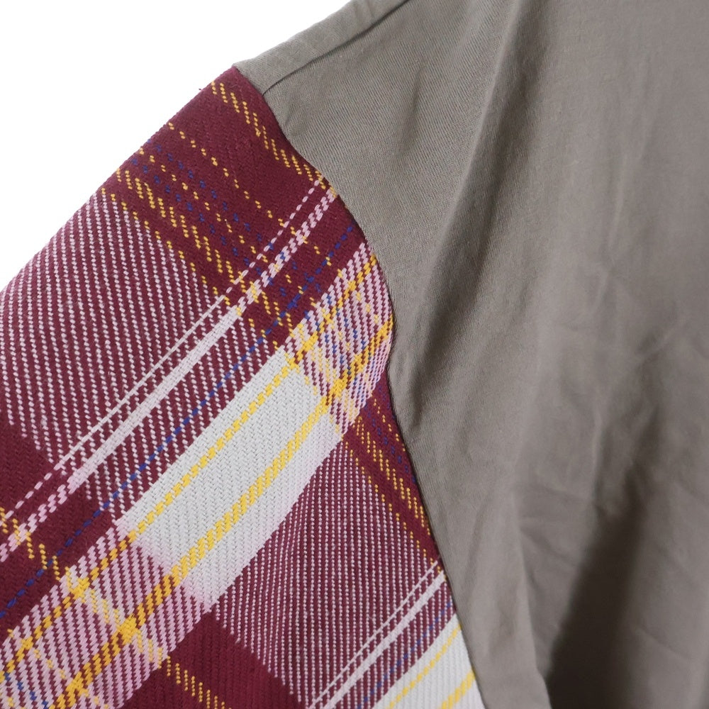 N.HOOLYWOOD(エヌハリウッド) 22SS COMPILE LINE LONG SLEEVE T-SHIRT コンパイル ライン ロングスリーブ クルーネック長袖Tシャツ カットソー グレー/レッド 2221-CS06-029peg