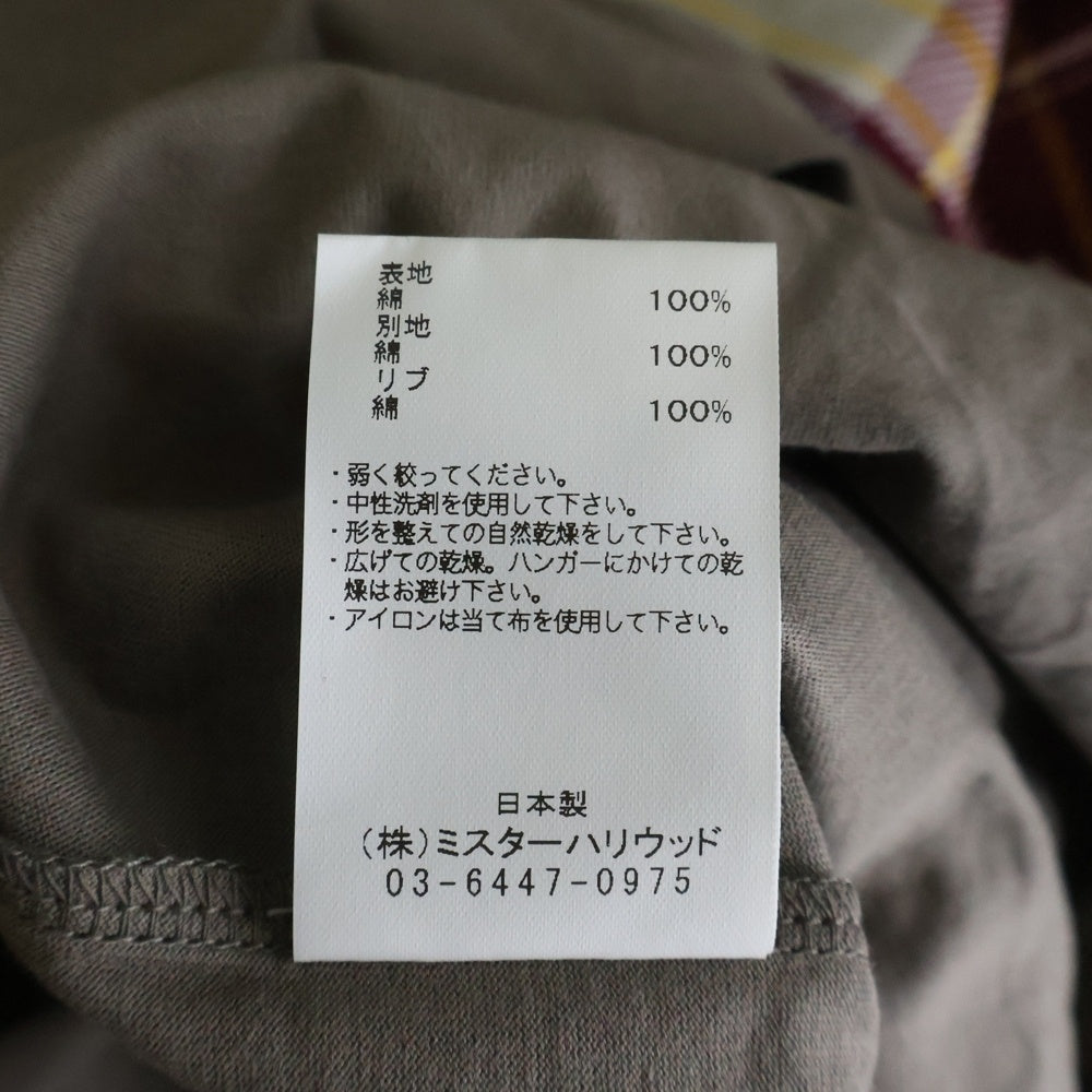 N.HOOLYWOOD(エヌハリウッド) 22SS COMPILE LINE LONG SLEEVE T-SHIRT コンパイル ライン ロングスリーブ クルーネック長袖Tシャツ カットソー グレー/レッド 2221-CS06-029peg