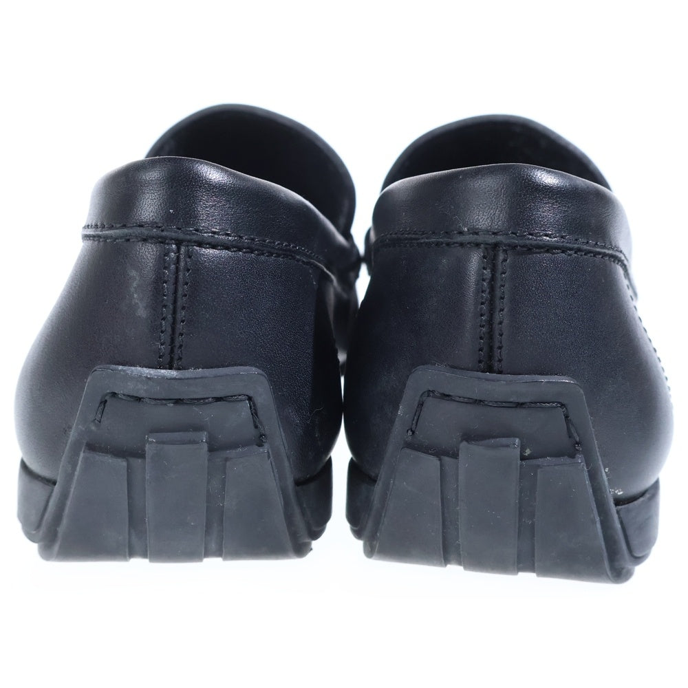 Salvatore Ferragamo(サルヴァトーレ フェラガモ) スクエアトゥ フロントアジャスター レザーローファー ブラック UR 00385 EE