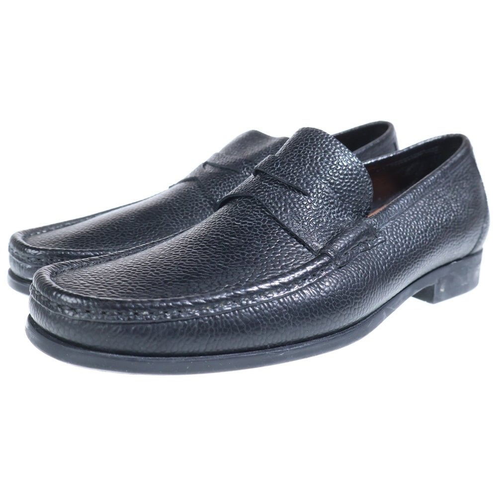 Salvatore Ferragamo(サルヴァトーレ フェラガモ) スクエアトゥ クロコ コインローファー ブラック YQ 1618