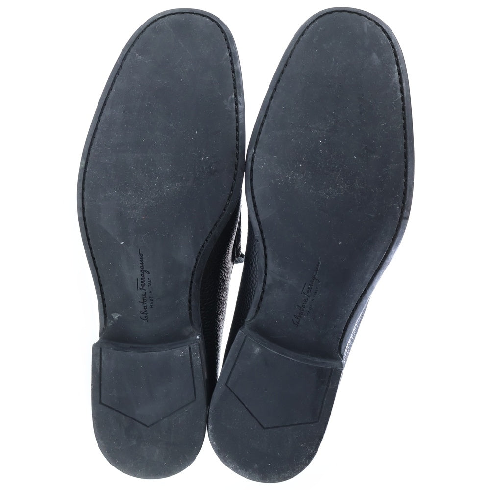 Salvatore Ferragamo(サルヴァトーレ フェラガモ) スクエアトゥ クロコ コインローファー ブラック YQ 1618