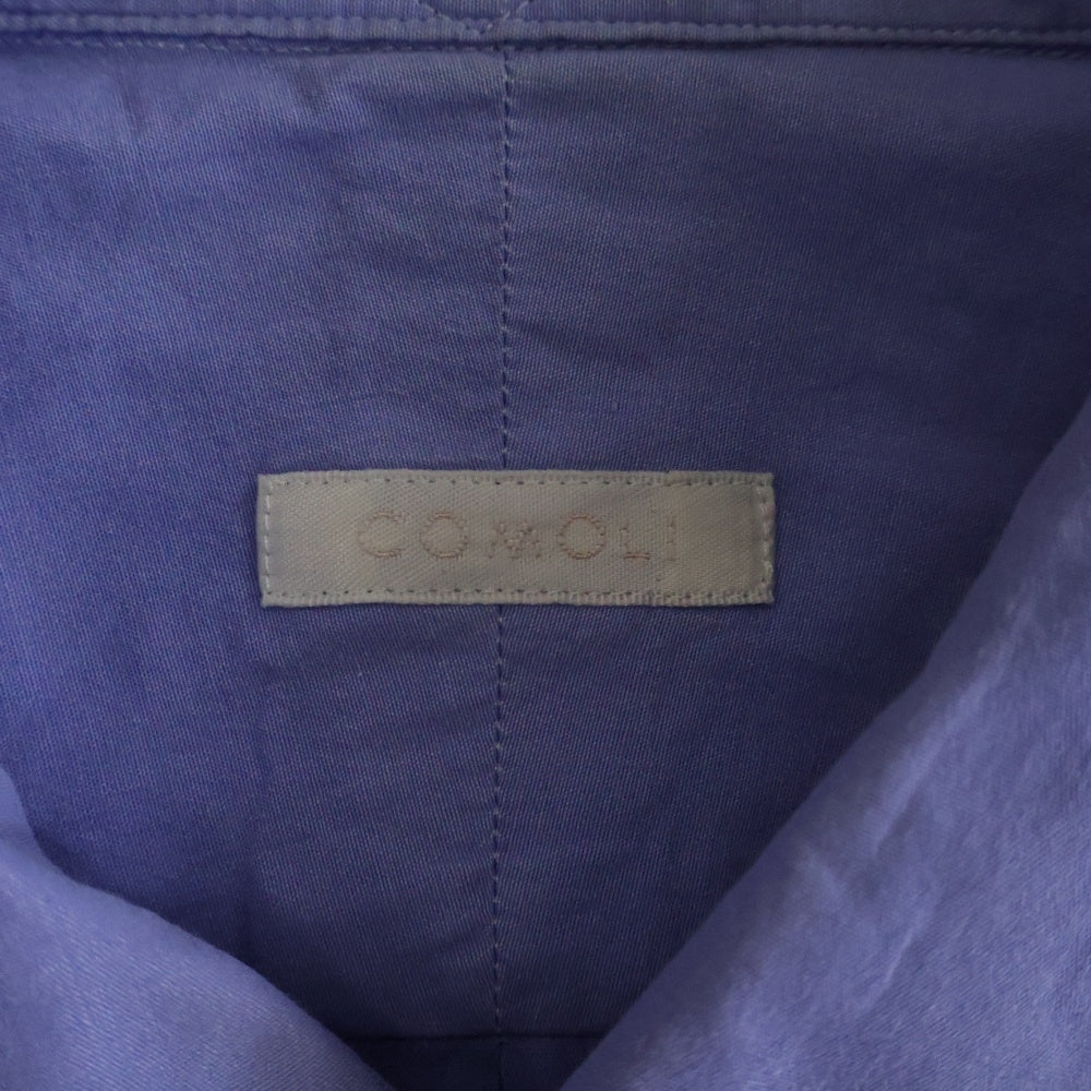 COMOLI(コモリ) 21SS レギュラーカラー コットン長袖シャツ ブルー T01-02001