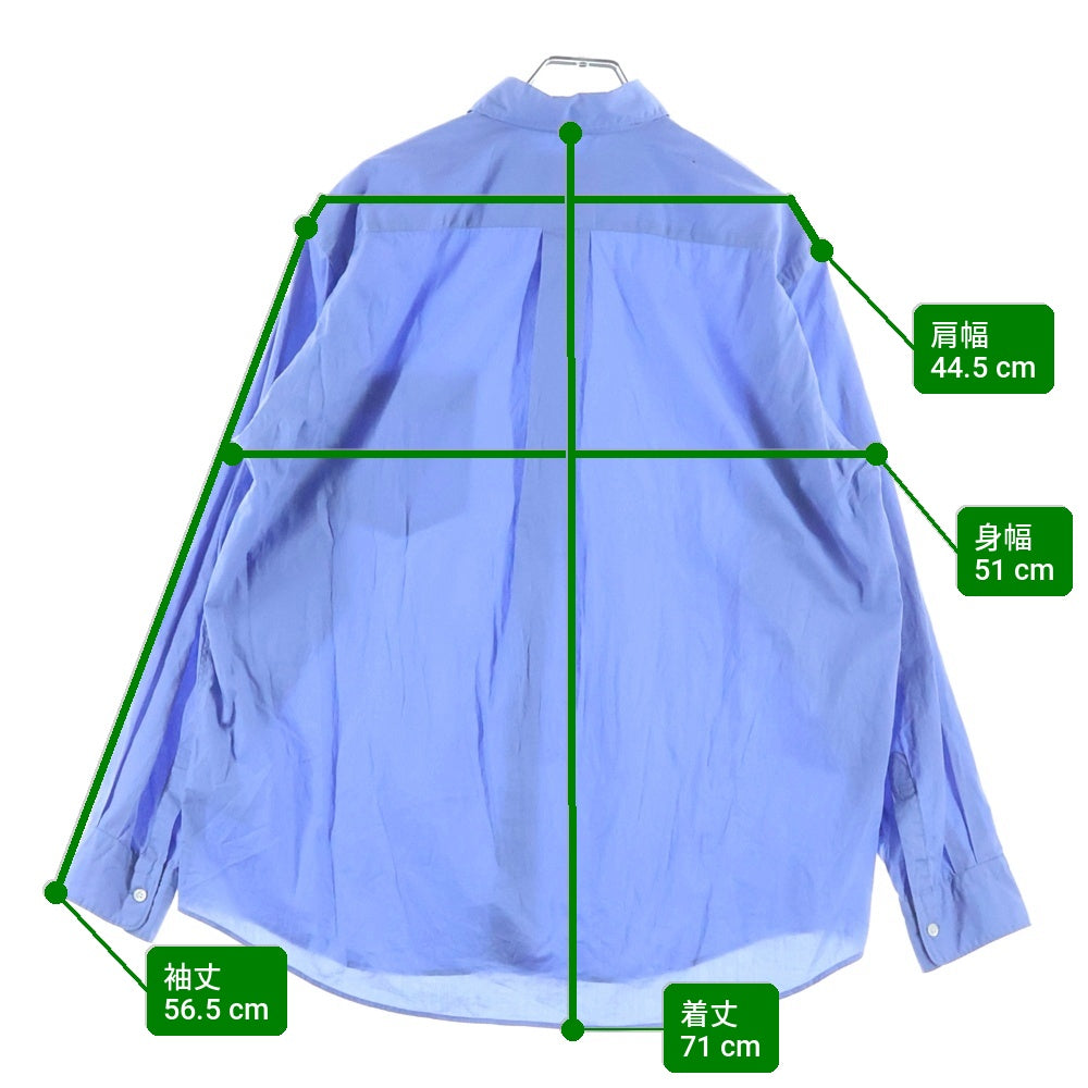 Graphpaper(グラフペーパー) 19SS レギュラーカラー コットン長袖シャツ ブルー GM191-50028B
