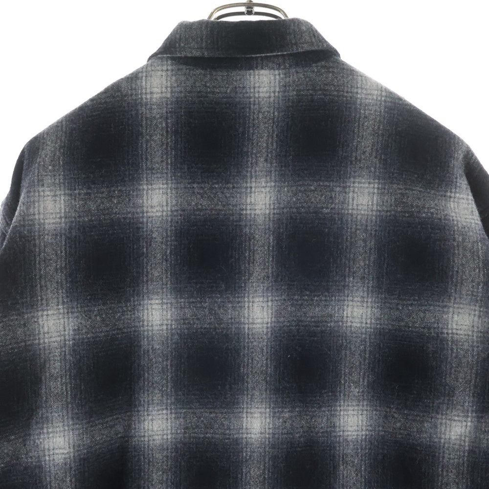 RHC Ron Herman(アールエイチシー ロンハーマン) WOOL OMBRE CPO SHIRT キルティングライニング ウール オンブレチェック シャツジャケット ブラック/ホワイト 3820400080