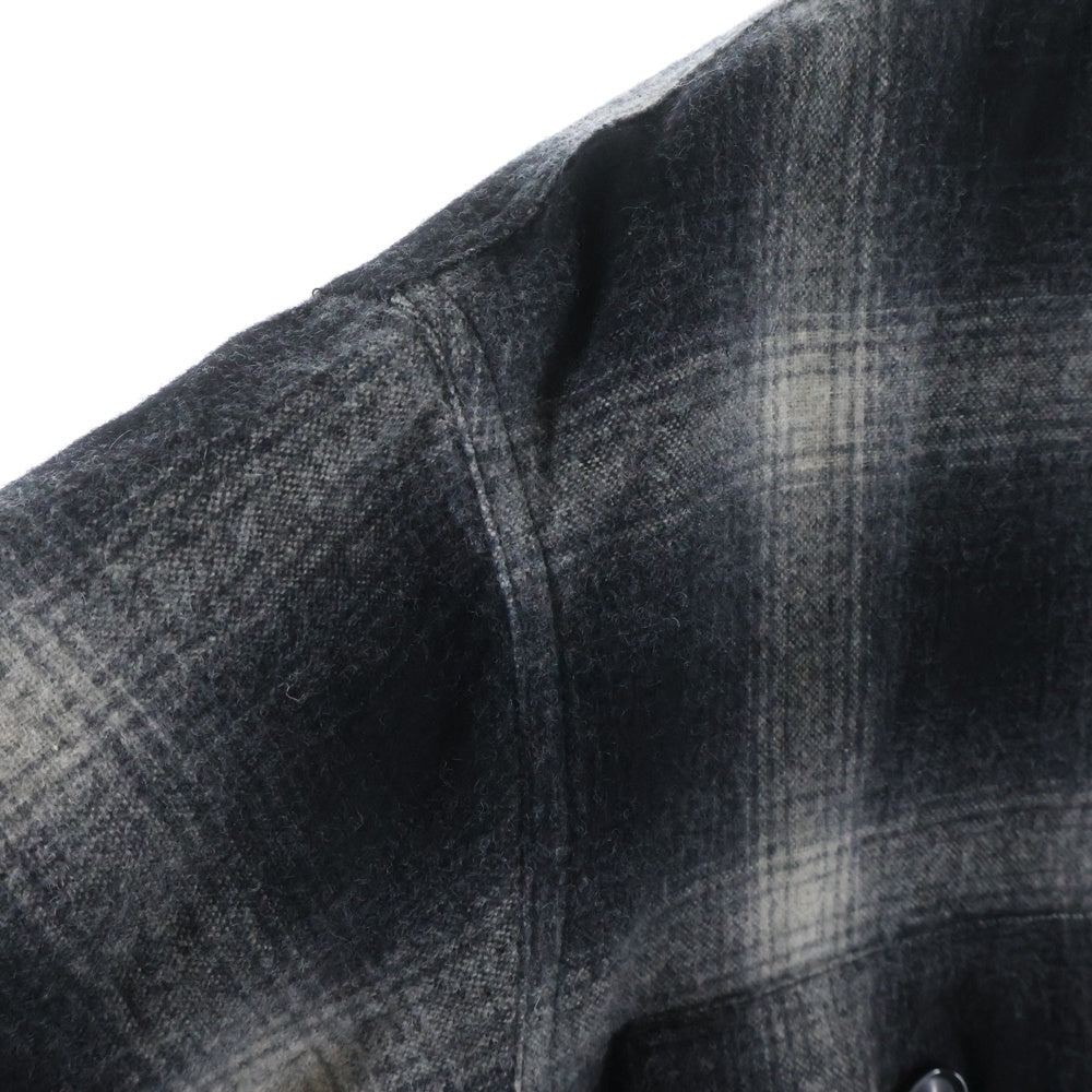 RHC Ron Herman(アールエイチシー ロンハーマン) WOOL OMBRE CPO SHIRT キルティングライニング ウール オンブレチェック シャツジャケット ブラック/ホワイト 3820400080