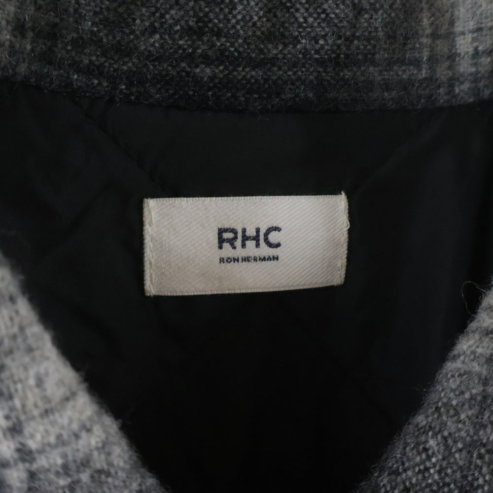 RHC Ron Herman(アールエイチシー ロンハーマン) WOOL OMBRE CPO SHIRT キルティングライニング ウール オンブレチェック シャツジャケット ブラック/ホワイト 3820400080