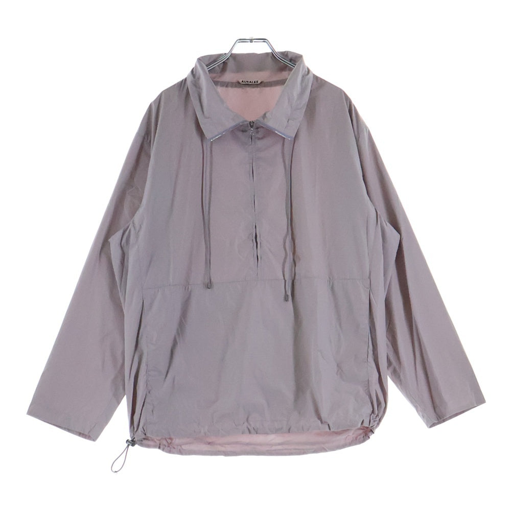 AURALEE(オーラリー) 21SS HIGH COUNT LIGHT NYLON HALF ZIP P/O ハイ カウント ライト ハーフジップナイロンジャケット ピンク A21SB01NL