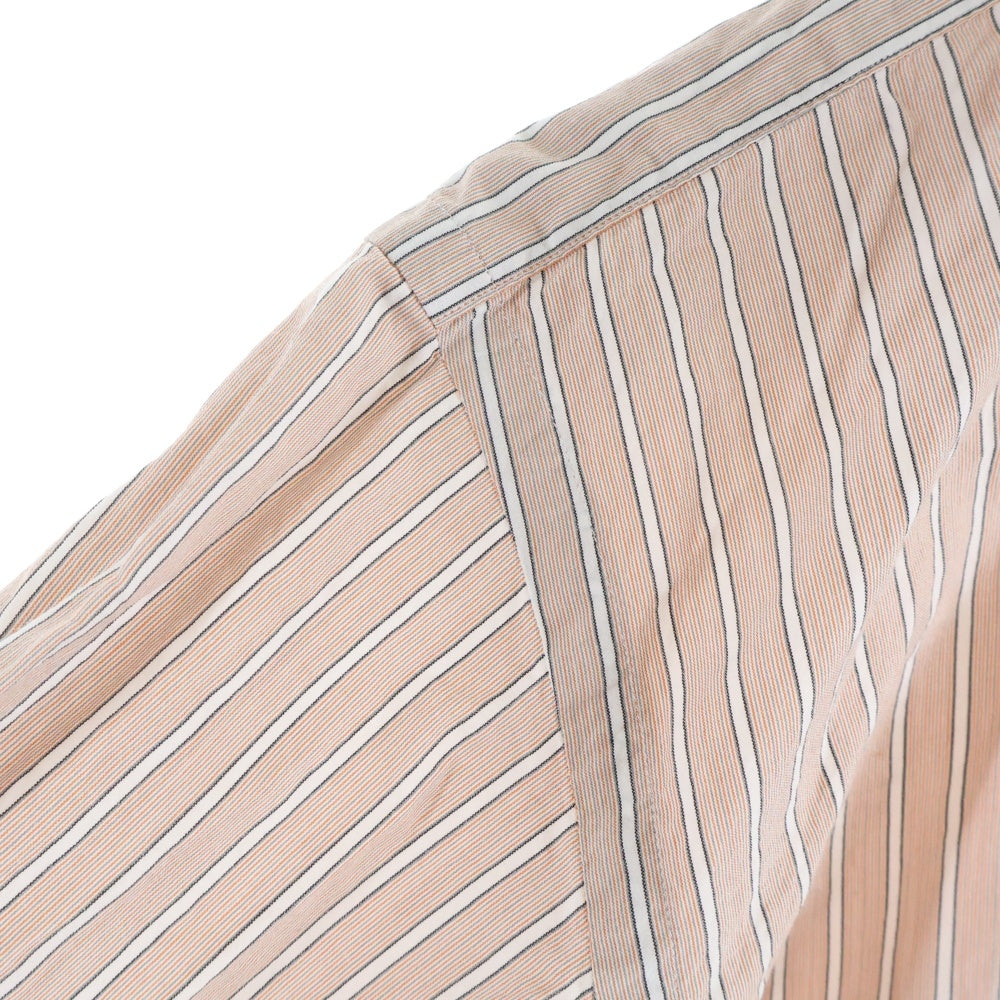 COMOLI(コモリ) 18SS バンドカラー ストライプ 長袖シャツ オレンジ M01-02002