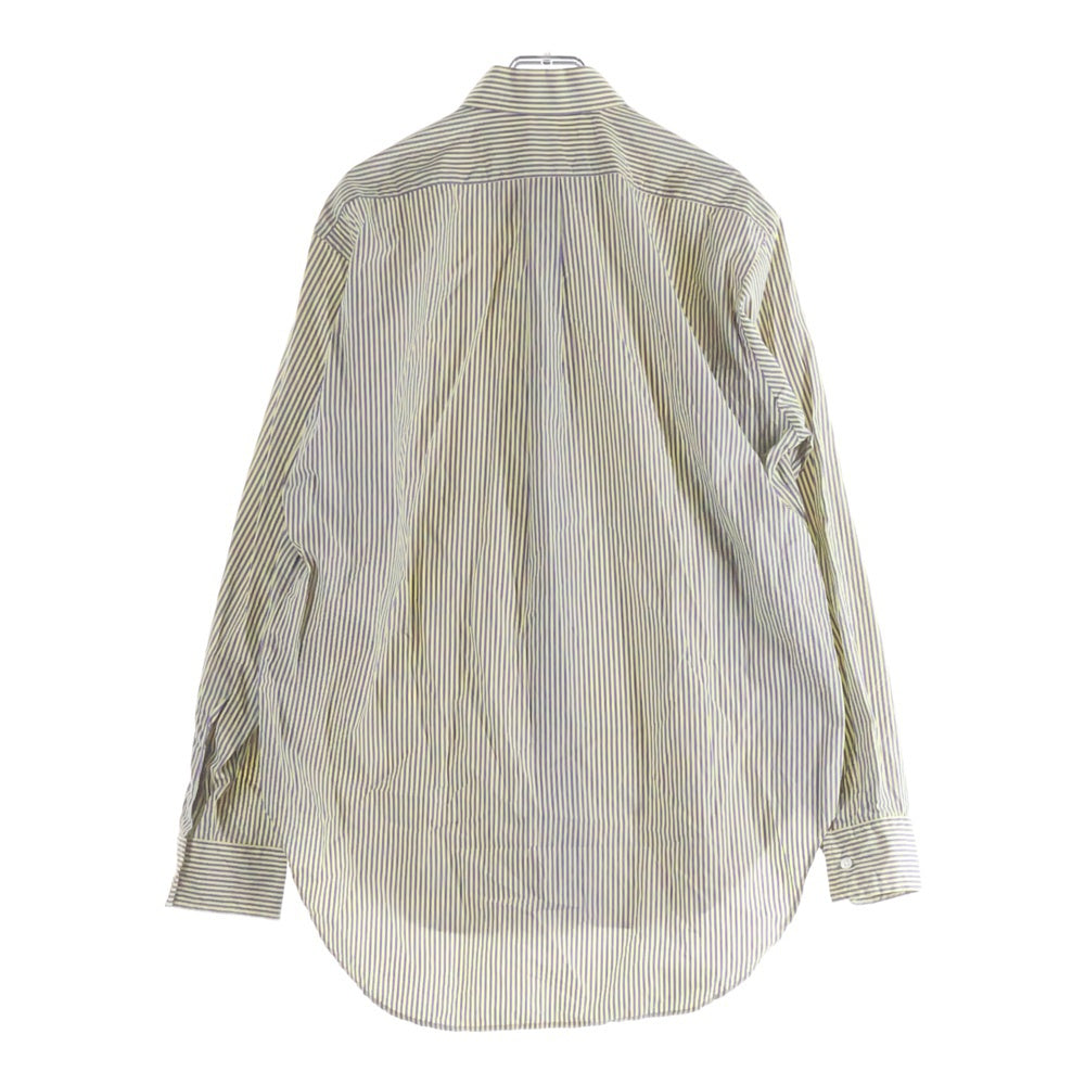 HEUGN(ユーゲン) レギュラーカラー ストライプ 長袖シャツ パープル/イエロー