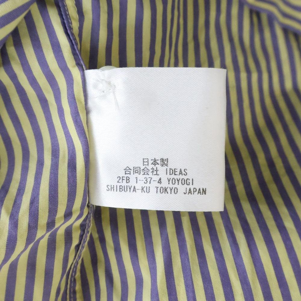 HEUGN(ユーゲン) レギュラーカラー ストライプ 長袖シャツ パープル/イエロー