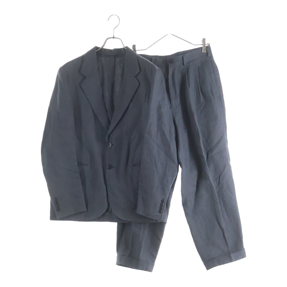 HEUGN(ユーゲン) リネン セットアップスーツ シングルテーラードジャケット スラックスパンツ ダークグレー