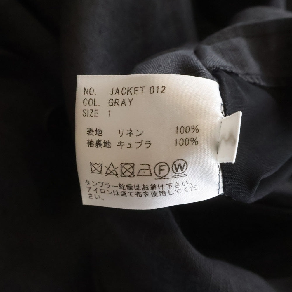 HEUGN(ユーゲン) リネン セットアップスーツ シングルテーラードジャケット スラックスパンツ ダークグレー