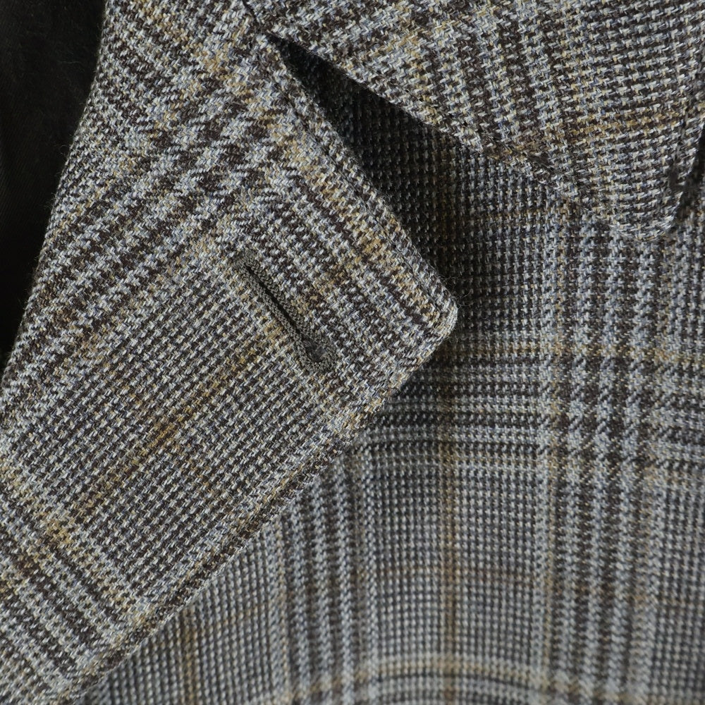 AURALEE(オーラリー) 17AW DOUBLE FACE CHECK LONG COAT ダブル フェイス グレンチェック ウールロングコート ブラウン A7AC04BN