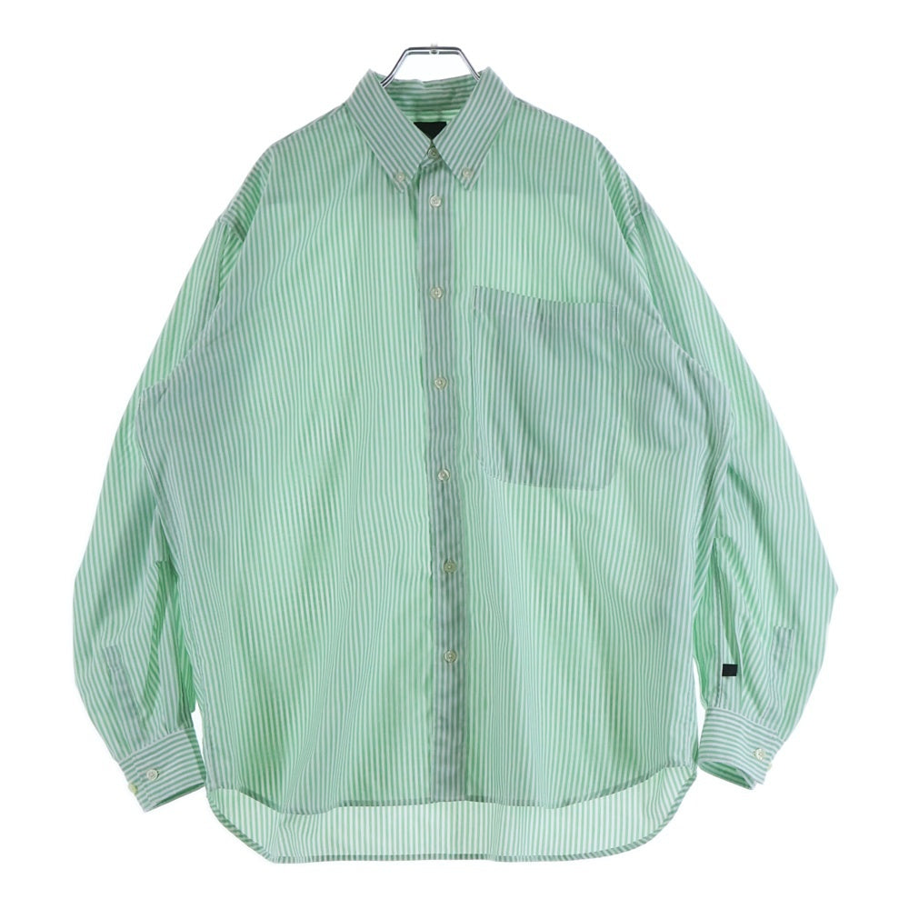DAIWA PIER39(ダイワ ピアサーティナイン) TECH BUTTON DOWN SHIRTS L/S OXFORD オックスフォード ボタンダウン ストライプシャツ グリーン/ホワイト BE-86023