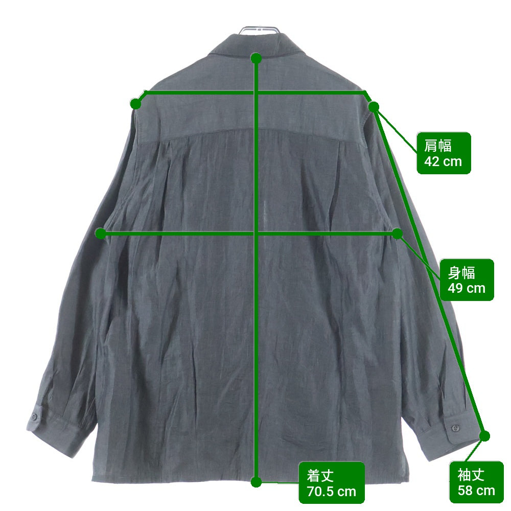 Steven Alan(スティーブンアラン) CHAMB CHINA SHIRT チャンバー ロングスリーブ チャイナシャツ ダークグレー 8111-199-0400