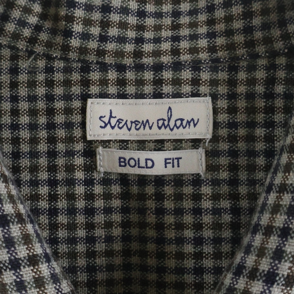 Steven Alan(スティーブンアラン) VNTG CHECK BOX CAMP COLLAR SHIRT BOLD ヴィンテージ チェック ボックス キャンプカラーシャツ ブラウン 8111-199-0555