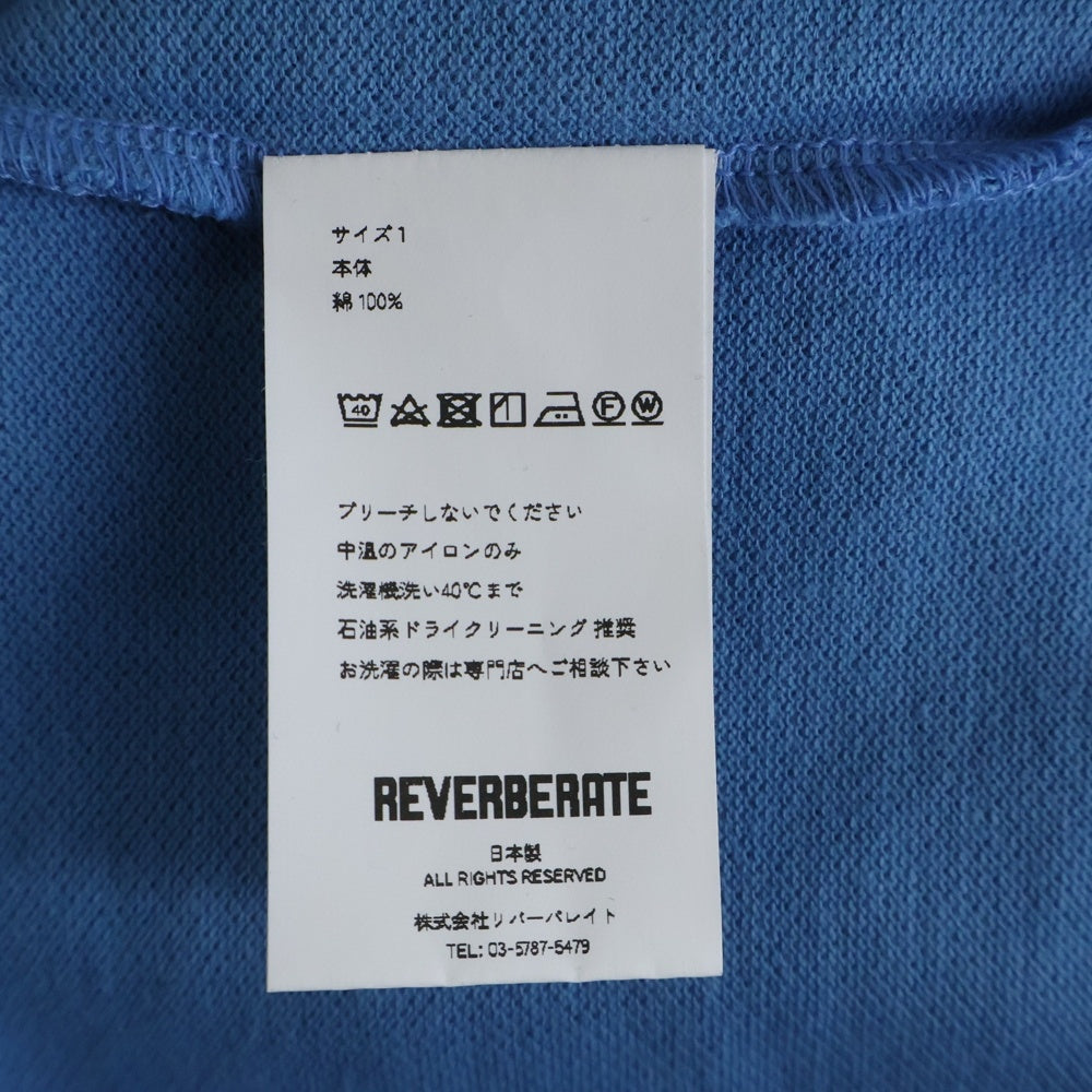 REVERBERATE(リバーバレイト) ミドルジップ ロングスリーブ ポロシャツ ブルー