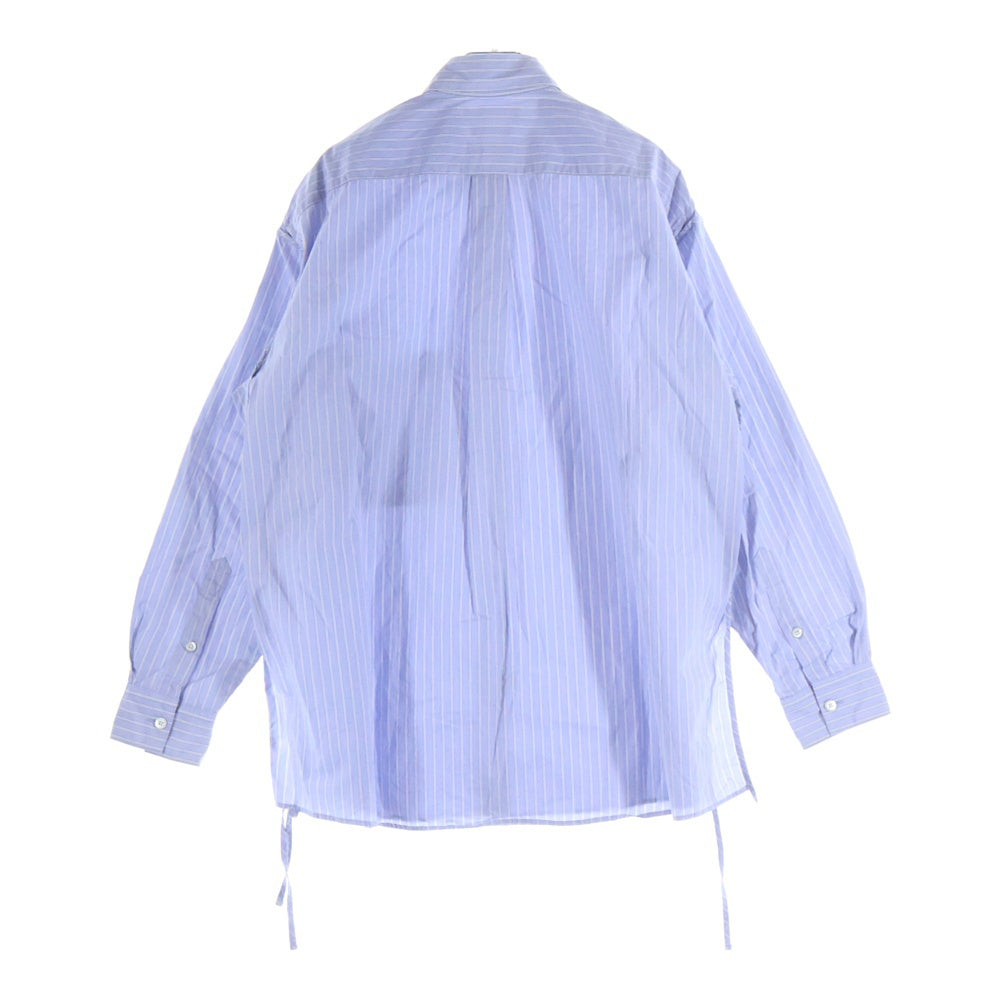 YOKE(ヨーク) 21AW ×THOMAS MASON STRIPED PIPING SHIRT トーマス メイソン ストライプ パイピング 長袖シャツ ブルー/ホワイト YK21AW0277SH