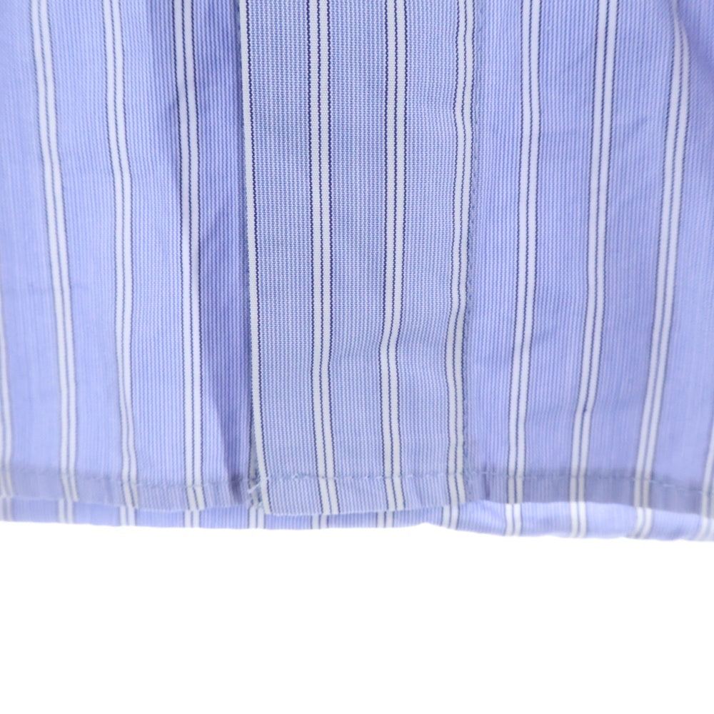 YOKE(ヨーク) 21AW ×THOMAS MASON STRIPED PIPING SHIRT トーマス メイソン ストライプ パイピング 長袖シャツ ブルー/ホワイト YK21AW0277SH