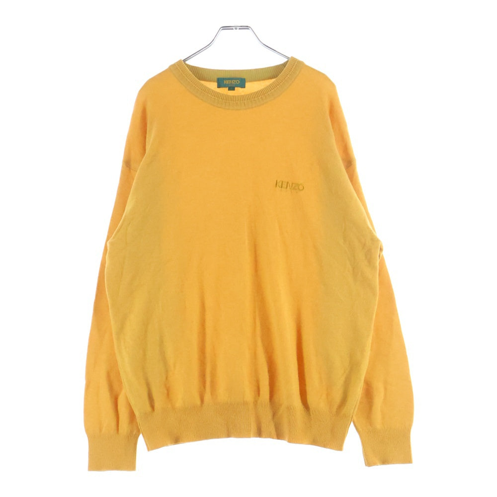 KENZO(ケンゾー) 胸ロゴ刺繍 日本製 モックネック 長袖セーター ニット イエロー