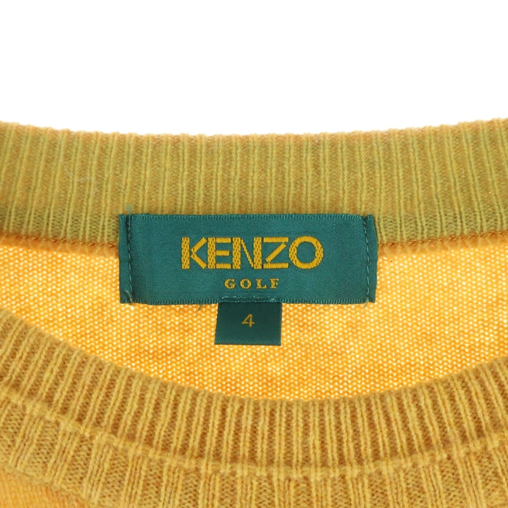 KENZO(ケンゾー) 胸ロゴ刺繍 日本製 モックネック 長袖セーター ニット イエロー