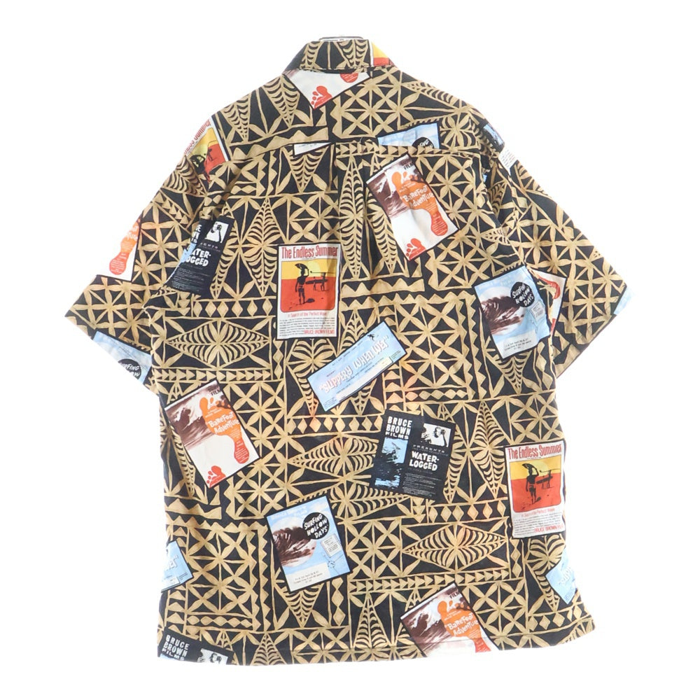 VINTAGE(ヴィンテージ) 90S GO BEARFOOT ゴーベアフット USA製 ハワイアン半袖シャツ ブラック/ブラウン
