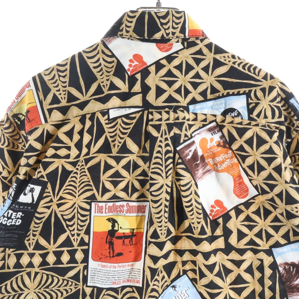 VINTAGE(ヴィンテージ) 90S GO BEARFOOT ゴーベアフット USA製 ハワイアン半袖シャツ ブラック/ブラウン