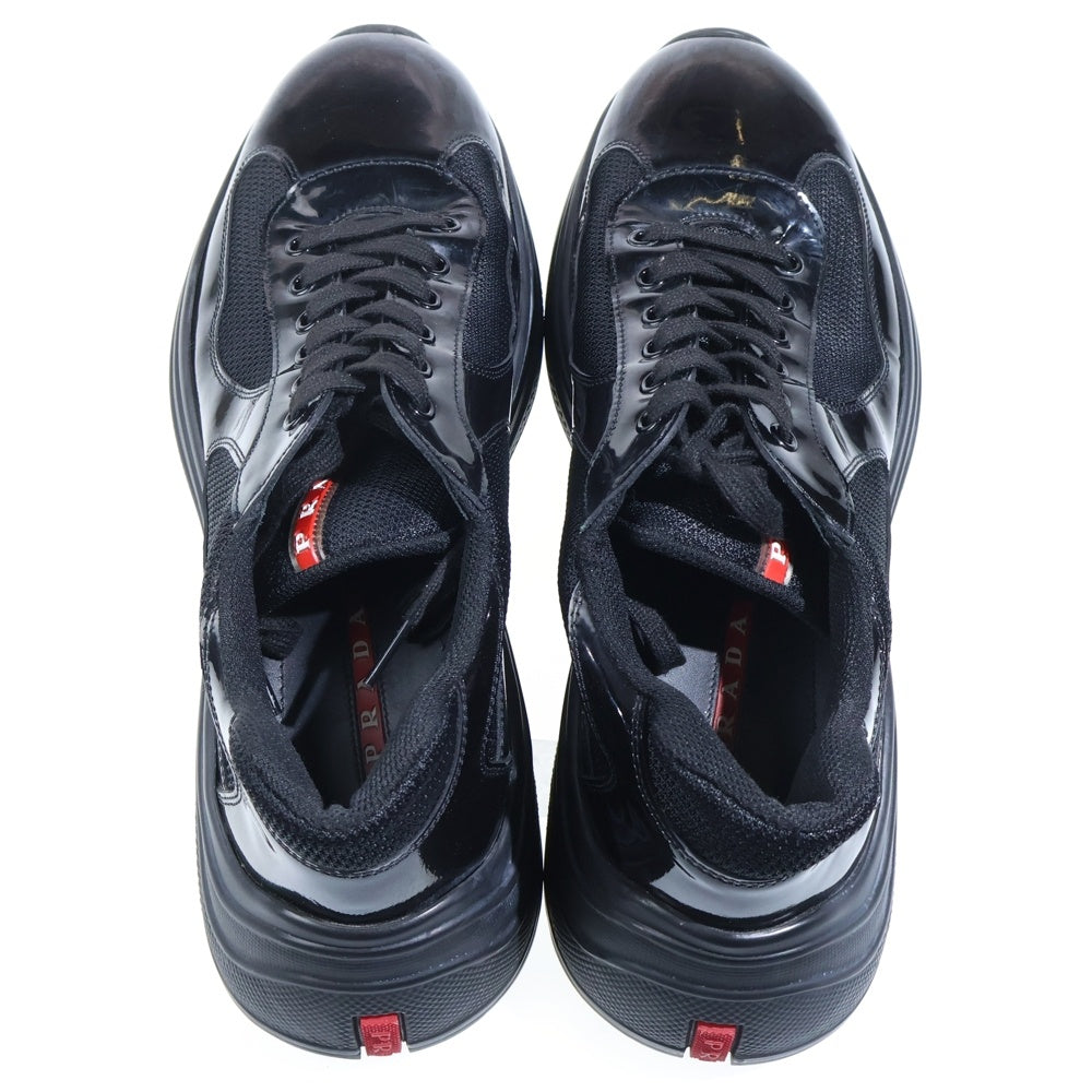 PRADA SPORT(プラダ スポーツ) パテントレザー レースアップ ローカットスニーカー ブラック 4E3494