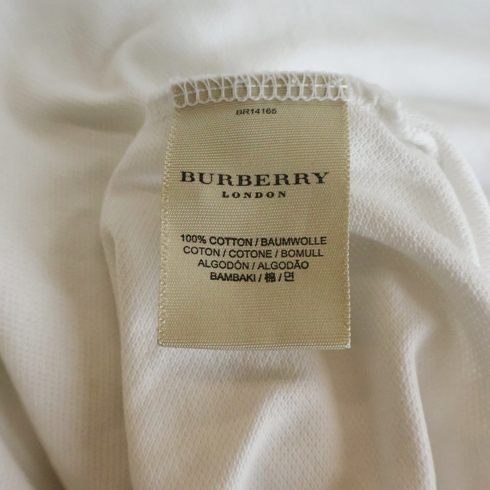BURBERRY LONDON(バーバリーロンドン) コットン ハーフボタン 半袖ポロシャツ ホワイト HKK-003-05