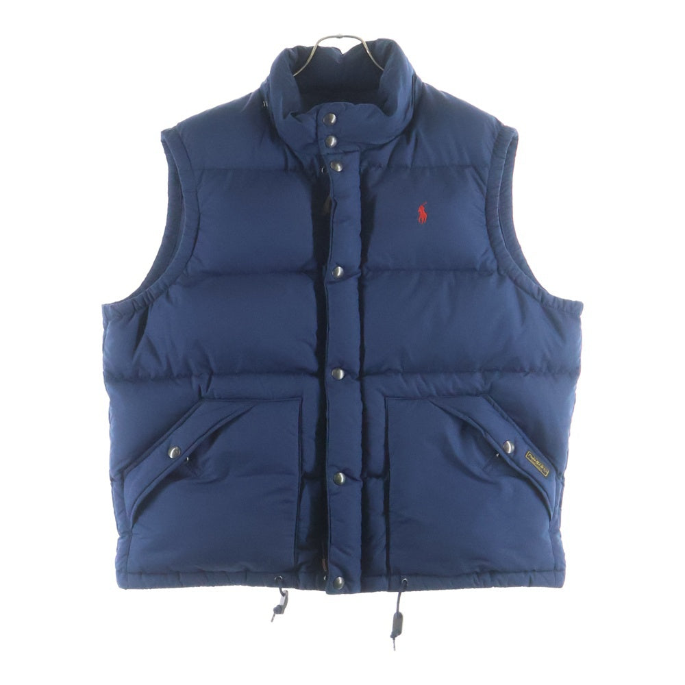 POLO RALPH LAUREN(ポロラルフローレン) スモールポニー刺繍 ジップアップ ナイロン ダウンベスト ネイビー 710674440001