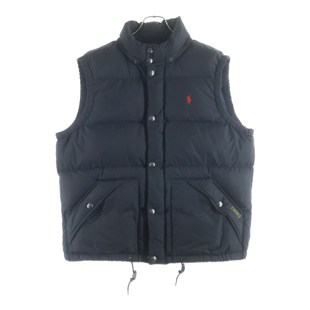 POLO RALPH LAUREN(ポロラルフローレン) スモールポニー刺繍 ジップアップ ナイロン ダウンベスト ブラック 710674440002