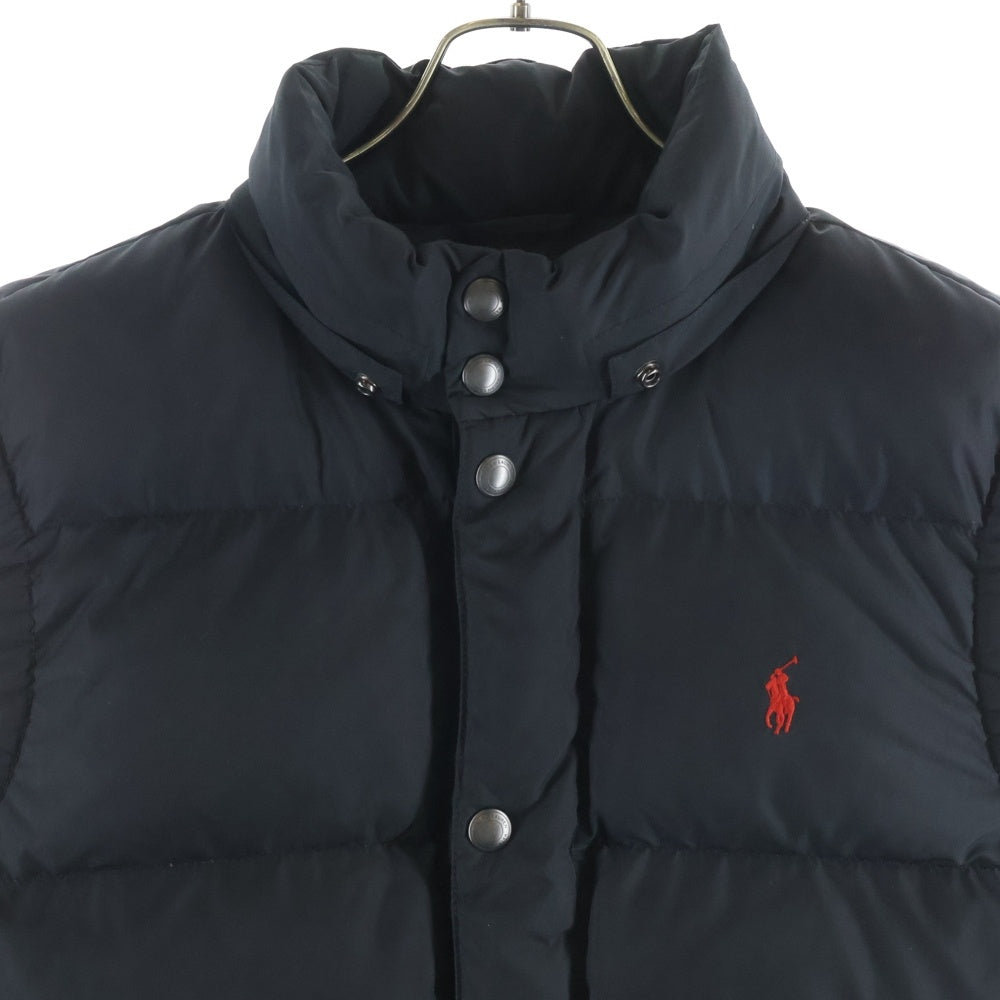 POLO RALPH LAUREN(ポロラルフローレン) スモールポニー刺繍 ジップアップ ナイロン ダウンベスト ブラック 710674440002