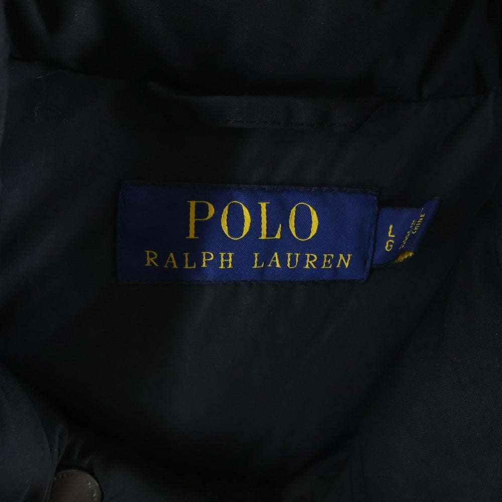 POLO RALPH LAUREN(ポロラルフローレン) スモールポニー刺繍 ジップアップ ナイロン ダウンベスト ブラック 710674440002