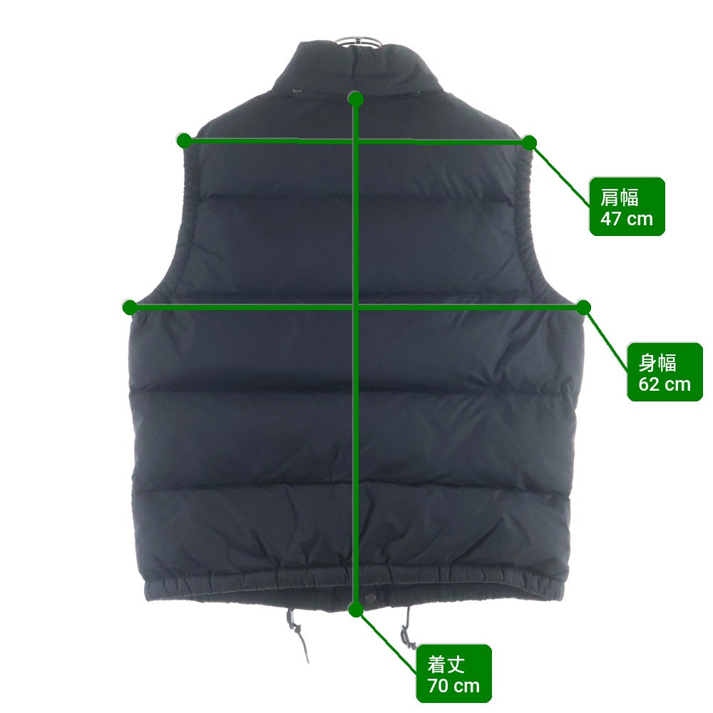 POLO RALPH LAUREN(ポロラルフローレン) スモールポニー刺繍 ジップアップ ナイロン ダウンベスト ブラック 710674440002