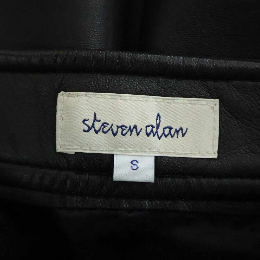 Steven Alan(スティーブンアラン) SHEEP LEATHER MINI SKIRT シープレザー ミニスカート ブラック 8224-199-0128