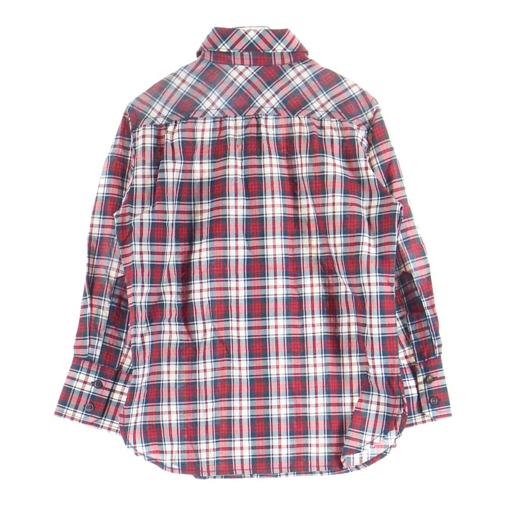 DSQUARED2(ディースクエアード) 胸ポケット エンブロイダリーロゴデザイン チェック柄 長袖シャツ レッド 72C053
