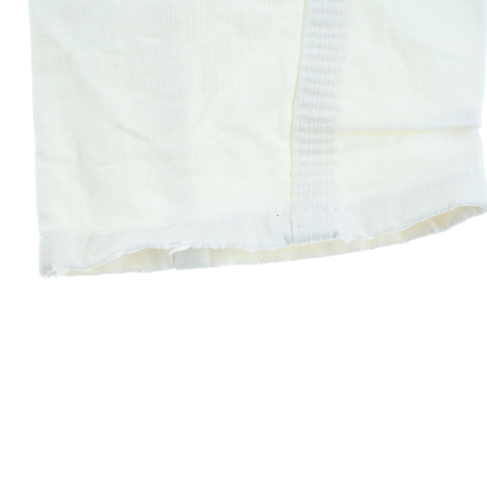 DSQUARED2(ディースクエアード) 革パッチロゴデザイン ボタンフライ デニムペインターパンツ レディース ホワイト 72P102