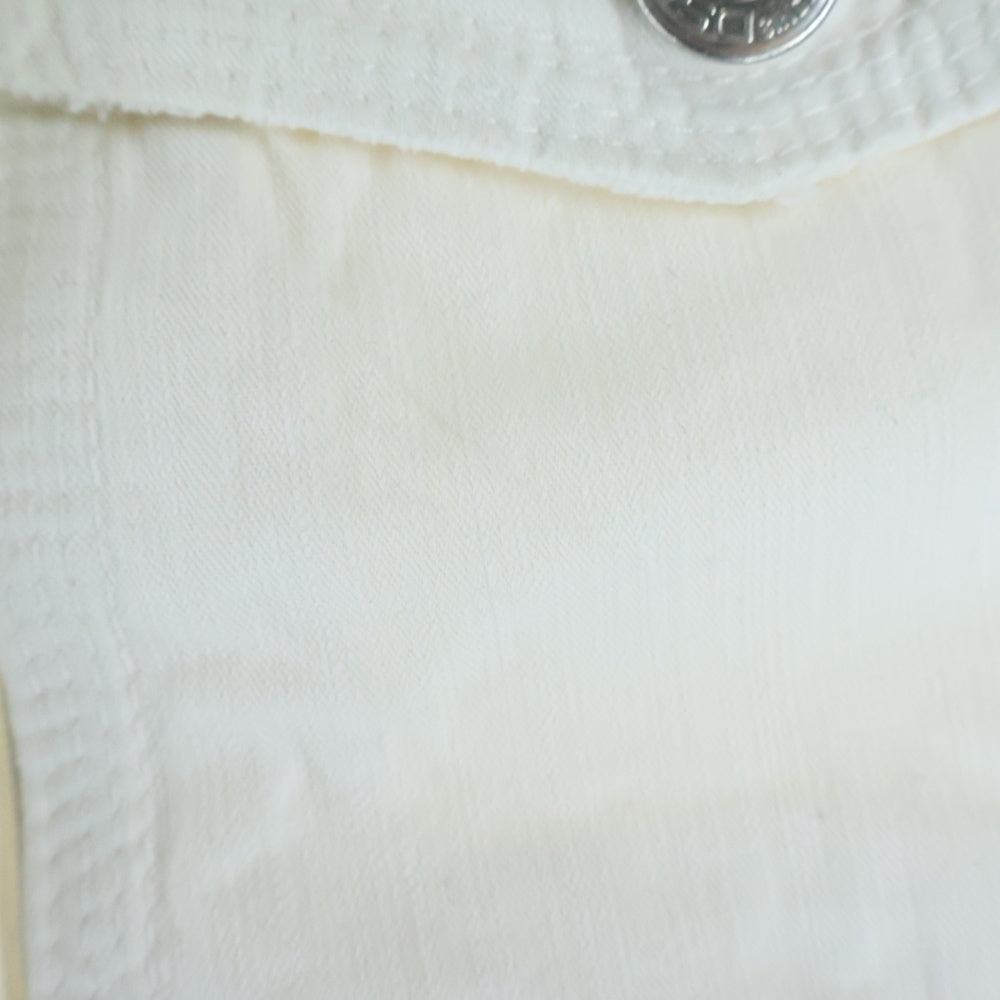 DSQUARED2(ディースクエアード) 革パッチロゴデザイン ボタンフライ デニムペインターパンツ レディース ホワイト 72P102