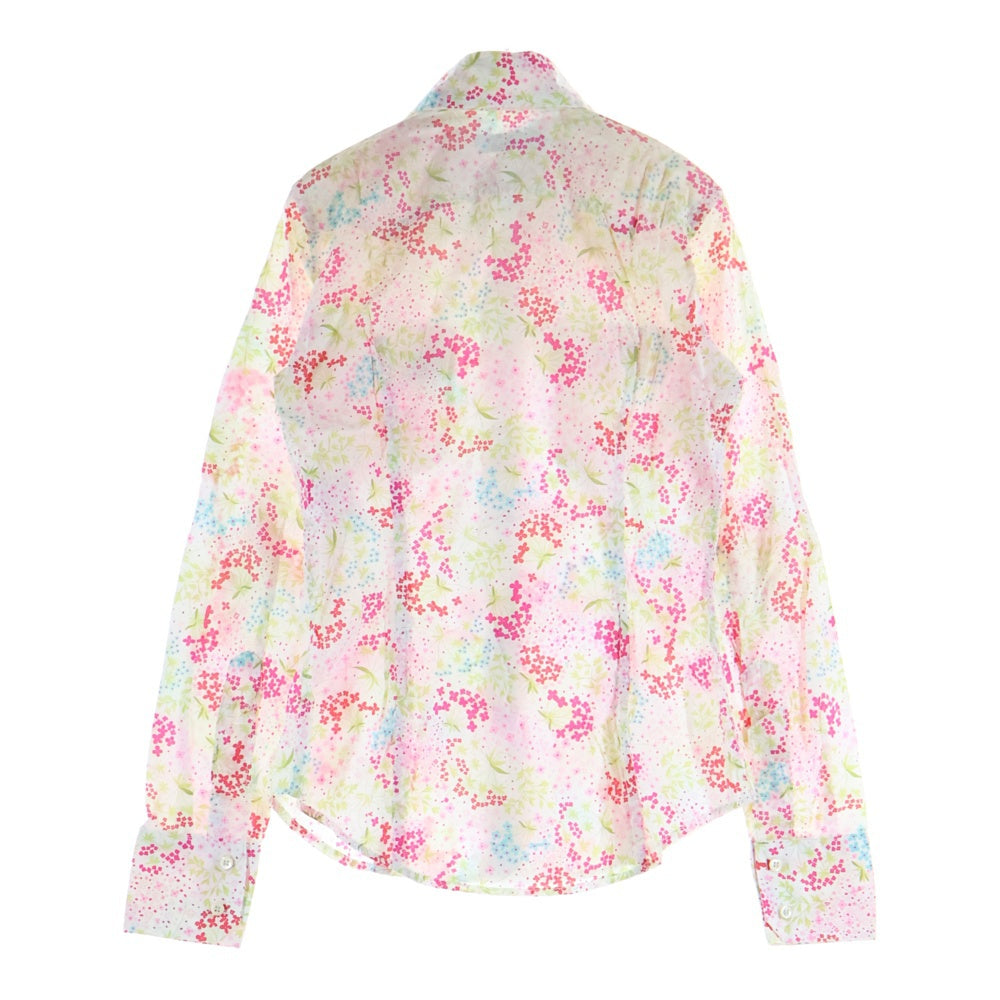 DSQUARED2(ディースクエアード) フローラルデザイン レギュラーカラー ウエスタン長袖シャツ ホワイト 72C026