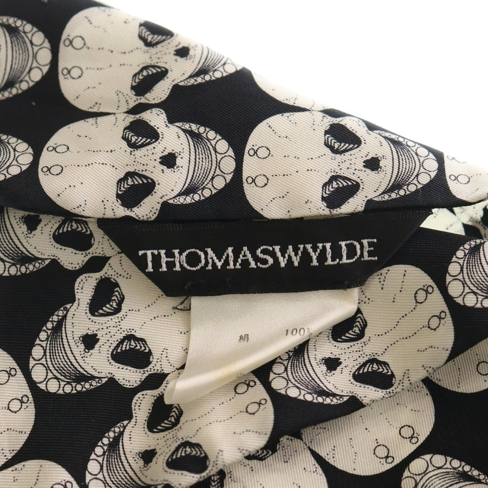 NO BRAND(ノーブランド) THOMASWYLDE トーマスワイルド スカルモチーフ コットン ストール スカーフ ブラック
